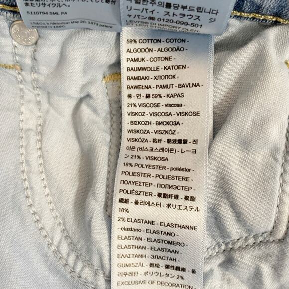 Levis Classic Straight Jeans Blue Stretchy Denim Women's 27 - Picture 8 of 10